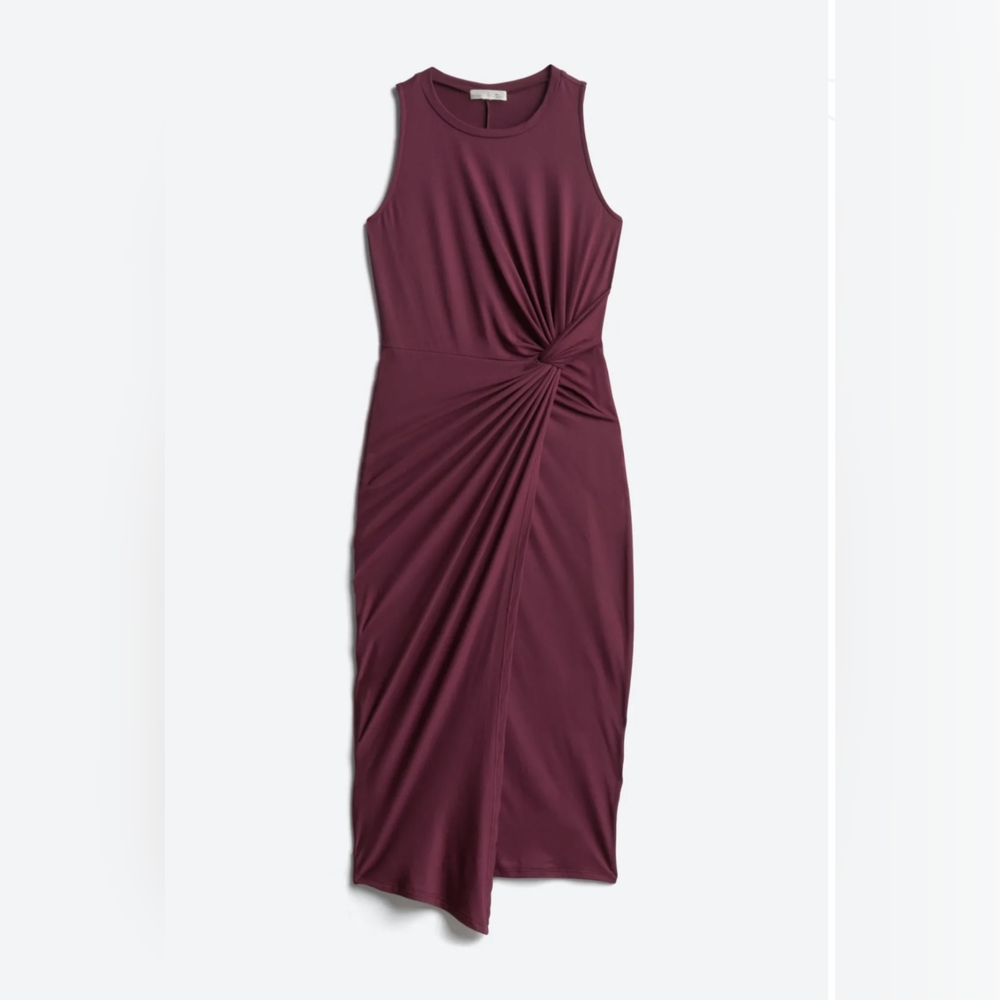 Nine Britton Abigail Brushed Knit Fitted Midi Dress, Size XL